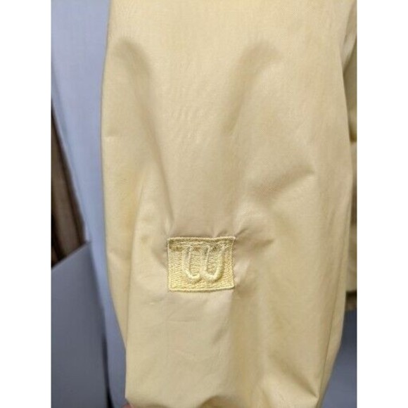 Vintage Wilson Jacket Mens Large Yellow Zip Windbreaker Hooded Coat 90s - Picture 6 of 8